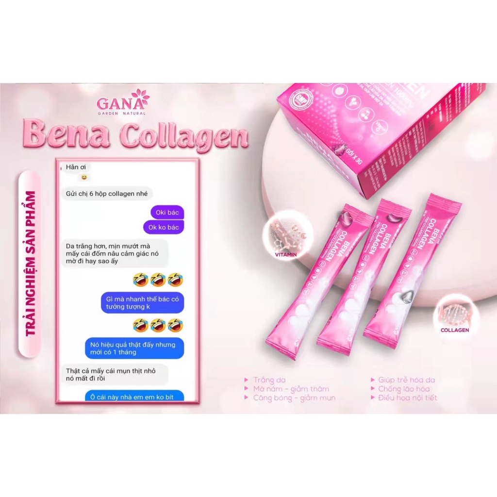 Bena collagen chính hãng giúp da trắng sáng căng bóng mịn màng
