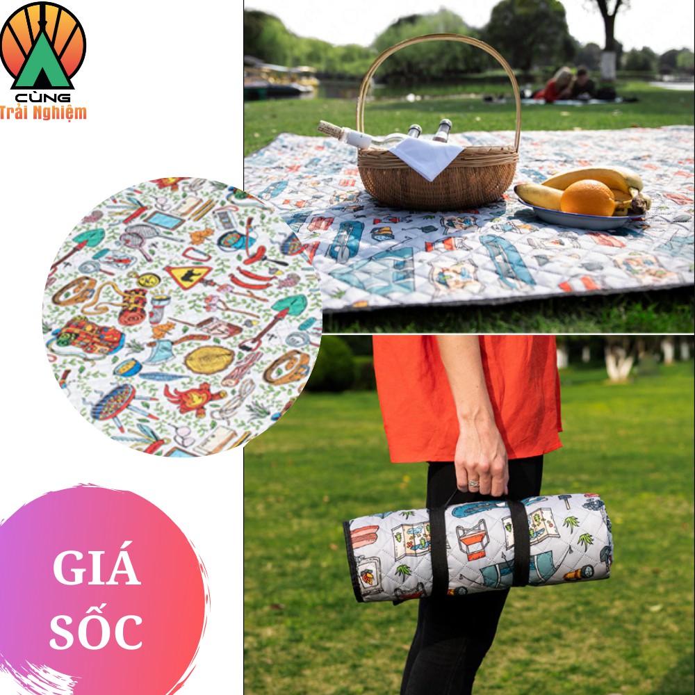 [CHÍNH HÃNG] Thảm Trải Du Lịch Cắm Trại Picnic Dã Ngoại Đi Phượt Gấp Gọn Xách Tay Chống Nước NatureHike NH19D024-Z