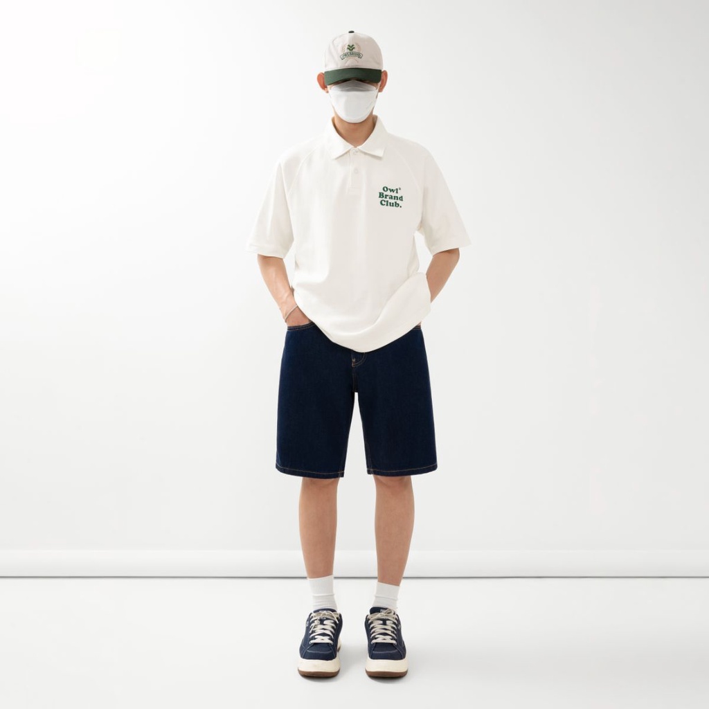 OWL BRAND® BLANK RELAX SHORT JEANS - Quần Short nam Jean ống rộng / Indigo