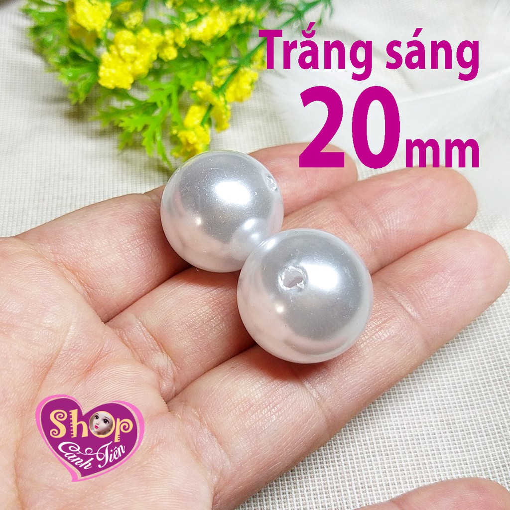 100g Hạt Giả Trai Cao Cấp Loại đẹp Đủ Size Trắng Ngà, Trắng Sáng Có lỗ làm Trang Trí Thủ Công