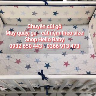 Combo 2 ga vải cotton hàn cho cũi gỗ kích thước 110*70