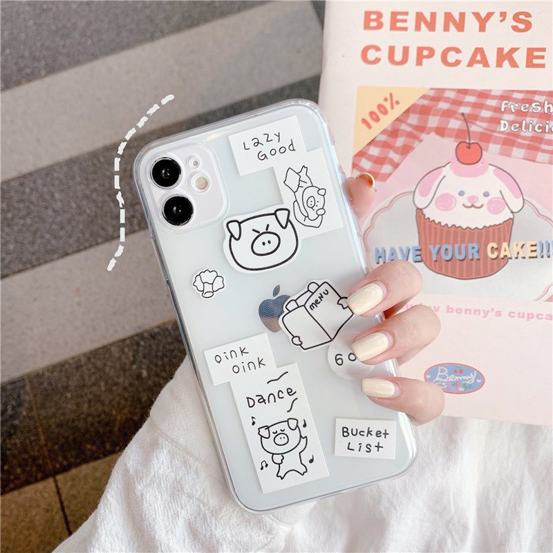 Ốp Lưng Iphone Viền Trong Chống Ố Cute 6/6plus/7/7plus/8/8plus/x/xs/11/12/pro/max/plus/promax