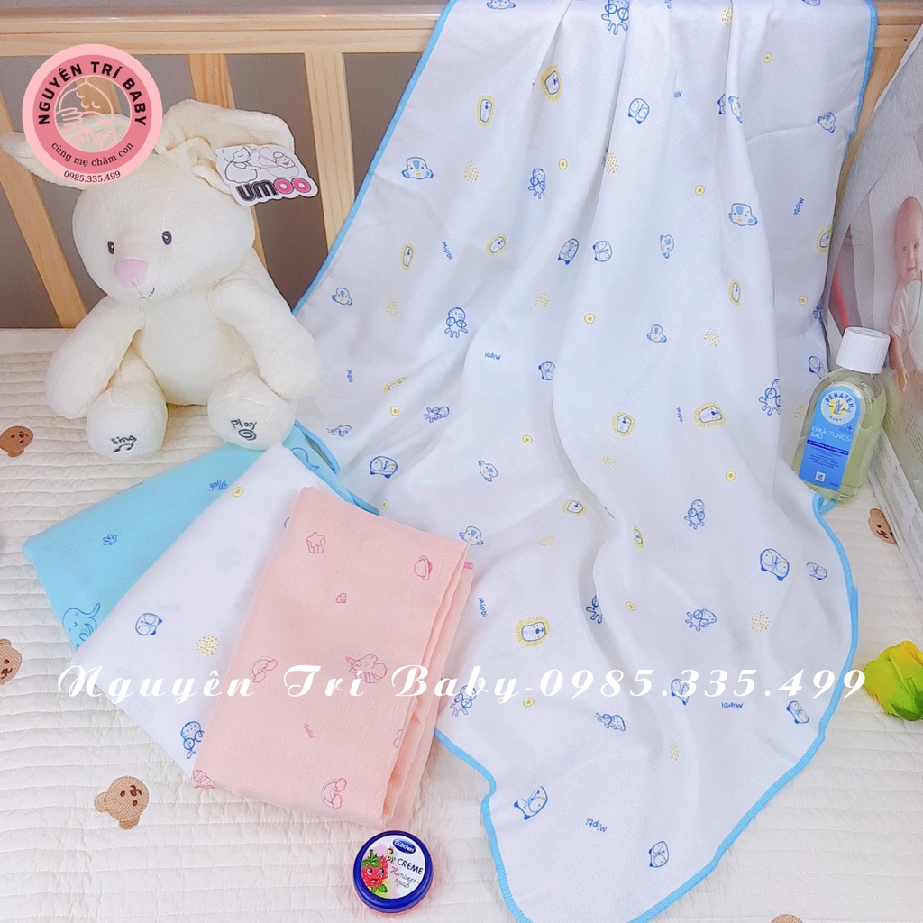 Khăn tắm 4 lớp cotton cao cấp in hình mềm mại / KHĂN TẮM IN HÌNH MIPBI 4 lớp 75x85cm