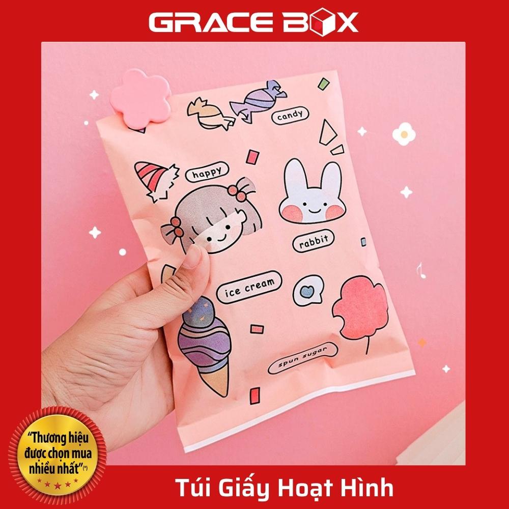 {Mẫu Hot} Set 10 Túi Giấy Hoạt Hình Đựng Quà, Bánh Kẹo Xinh Xắn - Siêu Thị Bao Bì Grace Box