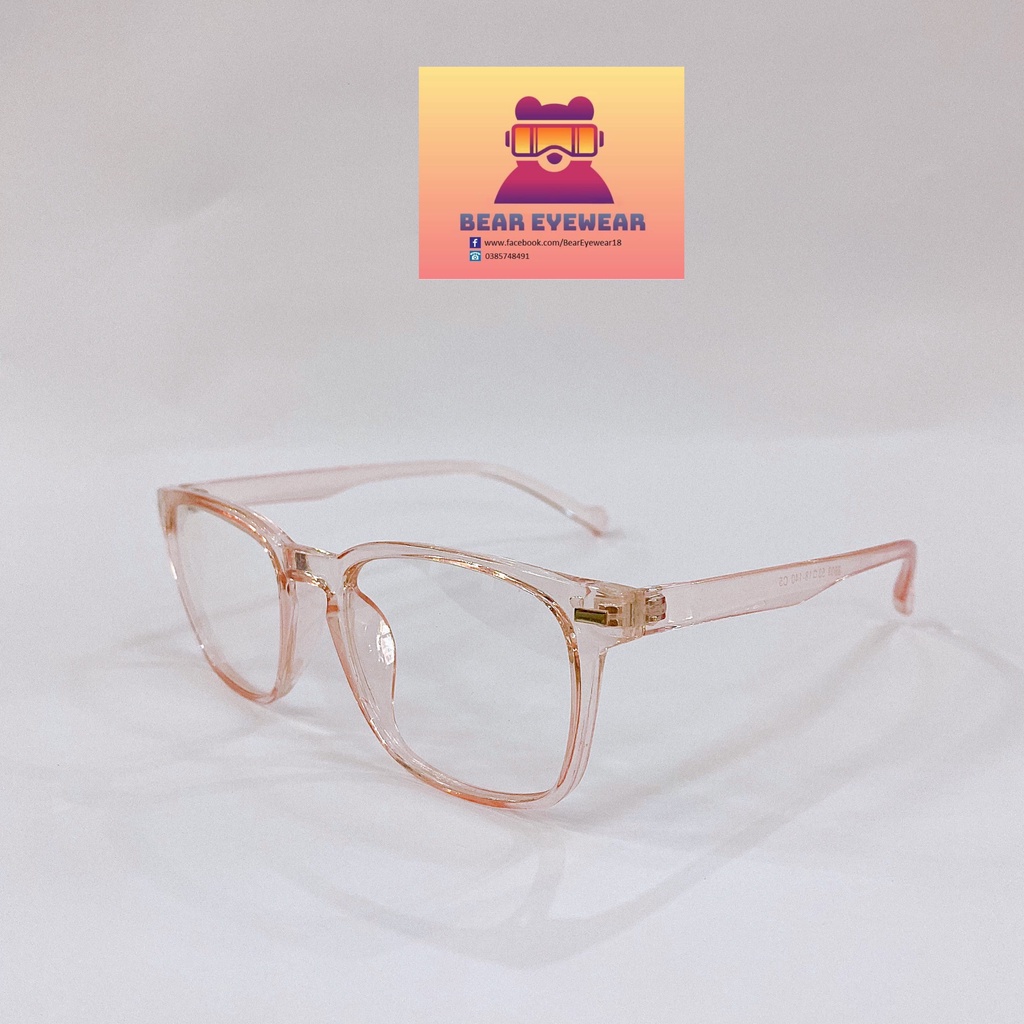 (GIẢM NGAY 50K MÃ BEARUDT6) Gọng kính cận nam nữ BEAR EYEWEAR mắt kính vuông gọng kính nhựa màu sắc thời trang G036