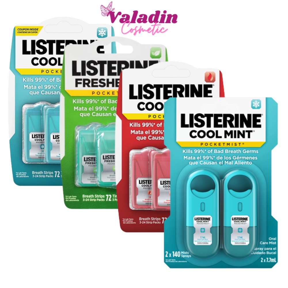 Miếng Ngậm Thơm Miệng LISTERINE Vỉ ngậm thơm miệng Cool Mint /Cool Heat/Freshburst - vỉ 3 hộp x 24 miếng /Xịt thơm miệng
