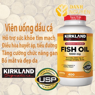 Viên uống dầu cá kirkland fish oil omega3 1000mg 400 viên - hàng mới về