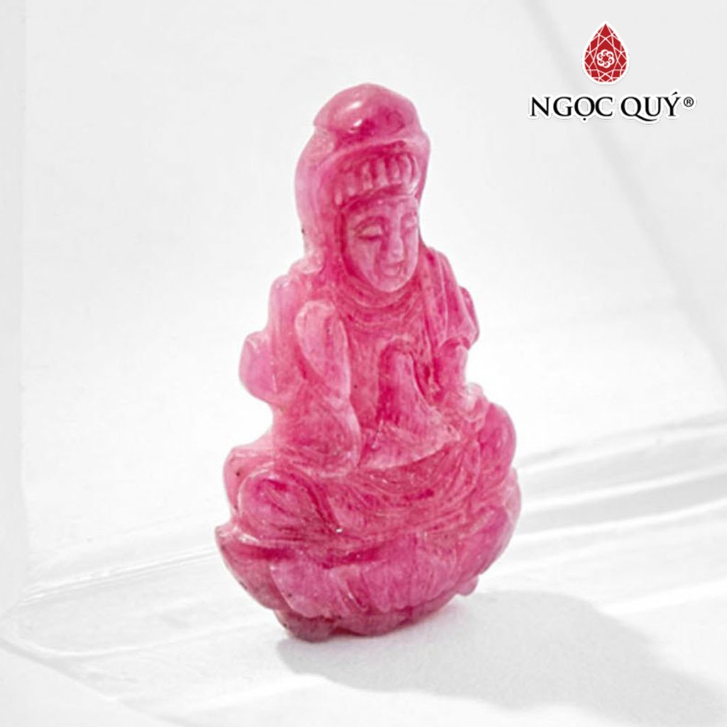 Mặt dây chuyền phật bà quan âm đá ruby - Ngọc Quý