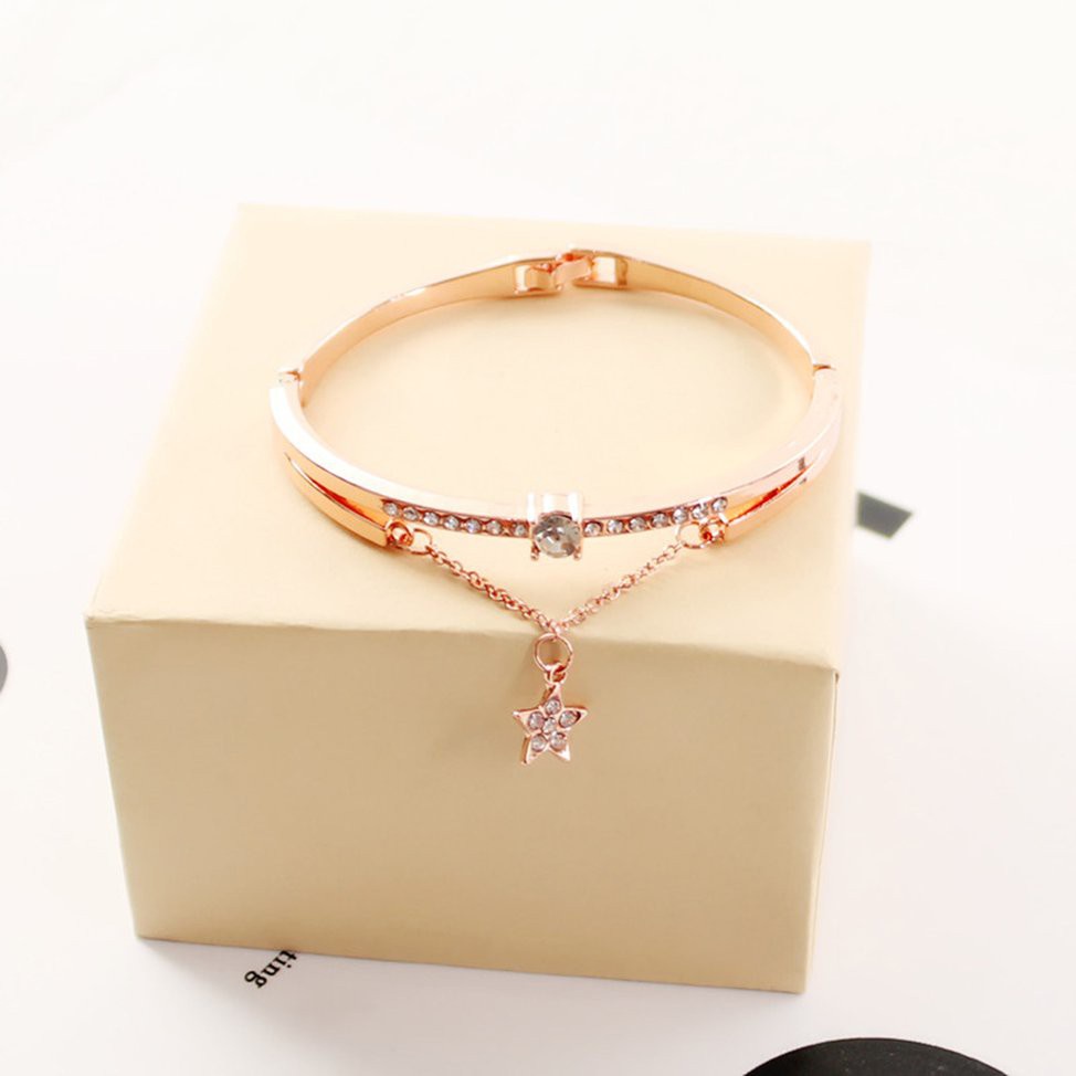 Đồng Hồ Nữ Dây Da Mặt Hình Bầu Trời Đầy Sao Lãng Mạn
