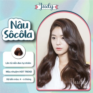 Thuốc nhuộm tóc màu Nâu socola + tặng kèm trợ nhuộm oxy  |Judyhairs tự nhuộm tóc tại nhà dễ dàng