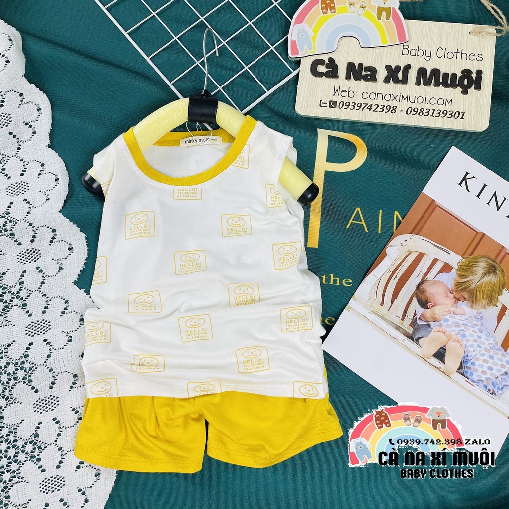 Bộ Minky Mom Sát NáchFREE SHIP Thun Lạnh Cao Cấp Dể Thương Cho Bé Gái Bé Trai, Đủ Màu