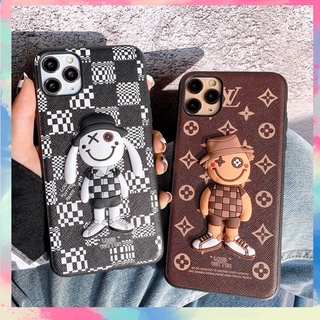 Ốp lưng da imd full dòng hình thú nổi họa tiết plaid