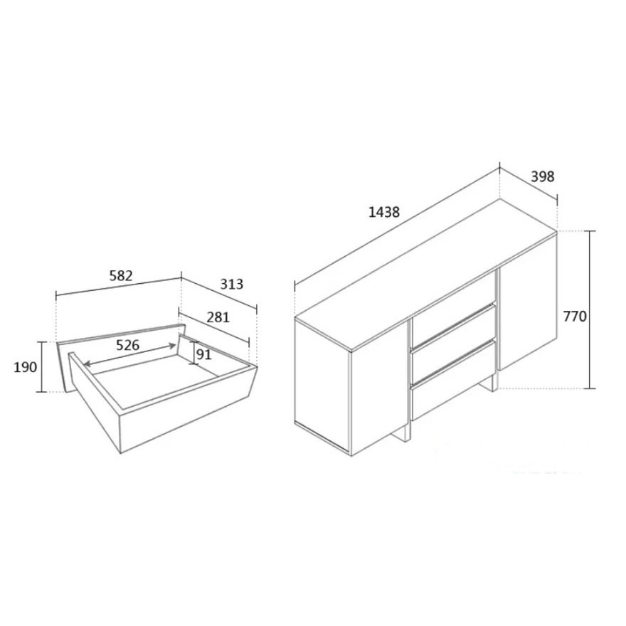 Tủ bếp gỗ công nghiệp, tủ đựng đồ gia đình thiết kế tiện dụng (TB-07)