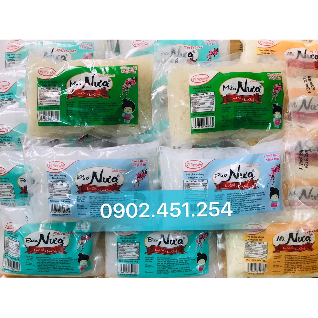 20 gói Mix Bún Nưa Mì Nưa Phở Nưa Miến Nưa Keto Das 240g