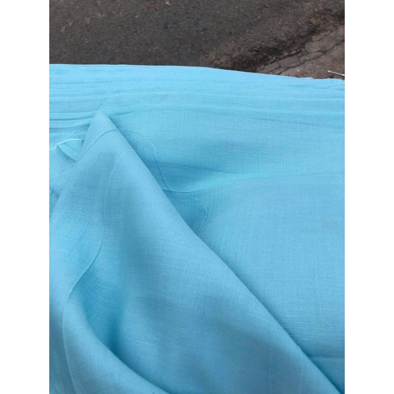 Vải linen ướt xanh biển nhạt