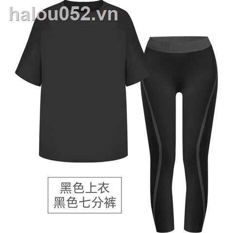✿Ready stock✿  Large size yoga clothes gym sportswear suits women s morning jogger running clothes summer quick-drying clothes loose fat MM200 kg