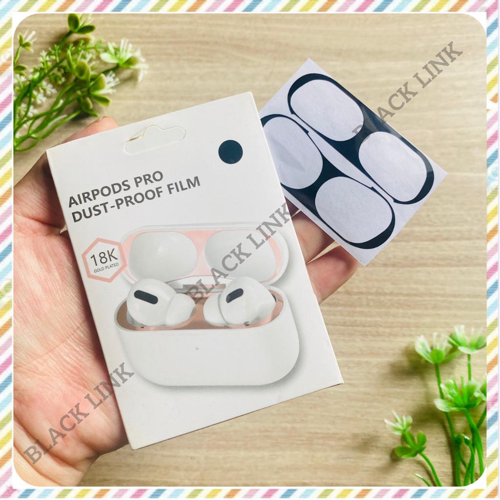 Skin miếng dán kim loại bảo vệ hộp sạc tai nghe Bluetooth Airpod khả năng chống bụi bẩn