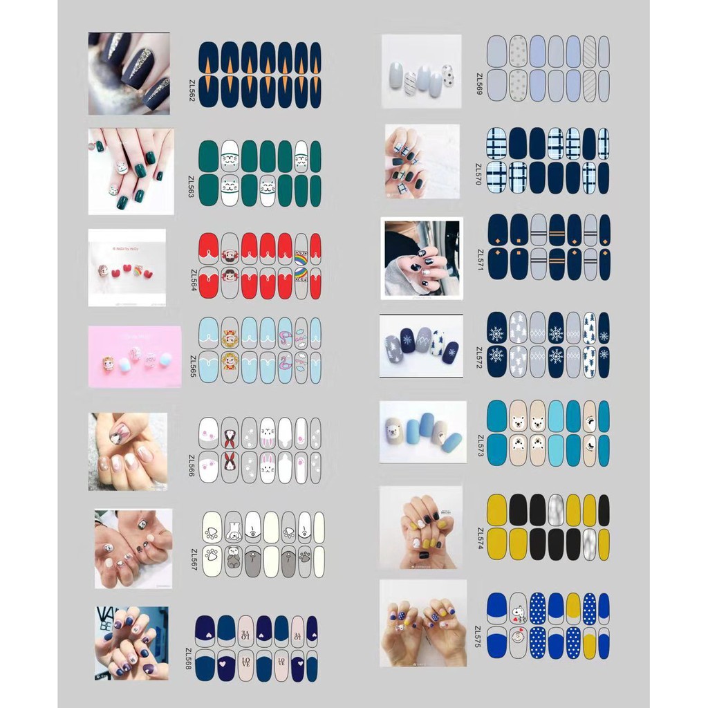 Miếng dán móng tay làm đẹp thời trang chống thấm nước kèm túi đựng