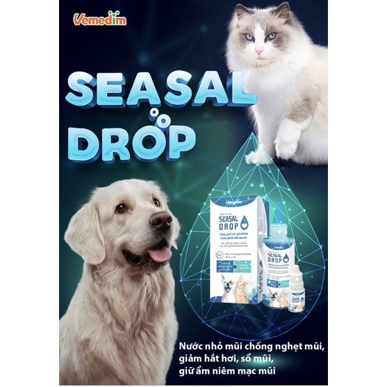 Bộ nhỏ mũi chó mèo nghẹt mũi, sổ mũi hắt hơi, giữ ẩm niêm mạc mũi SAESAL DROP