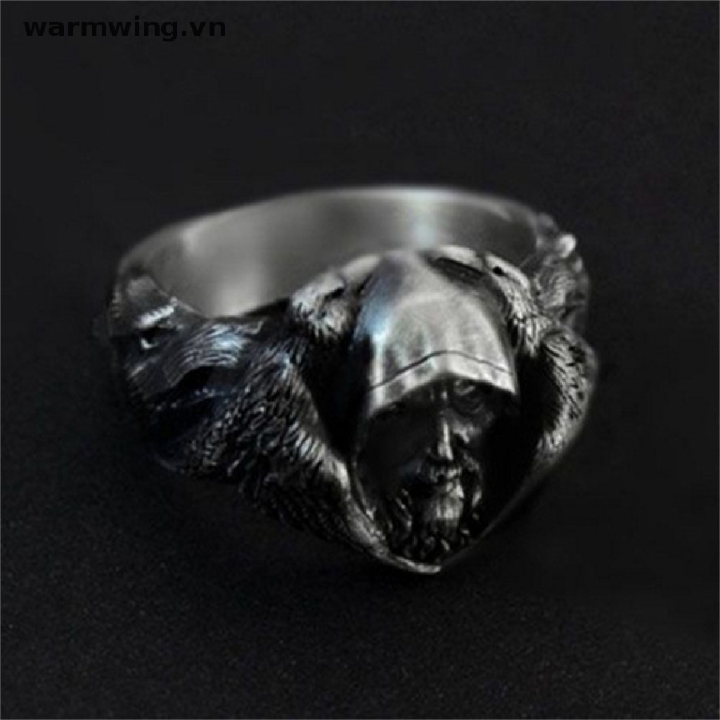 [warmwing] Nhẫn Navia Mythology Odin Great God Vintage Chiến Binh Người Sói Bắc Cực