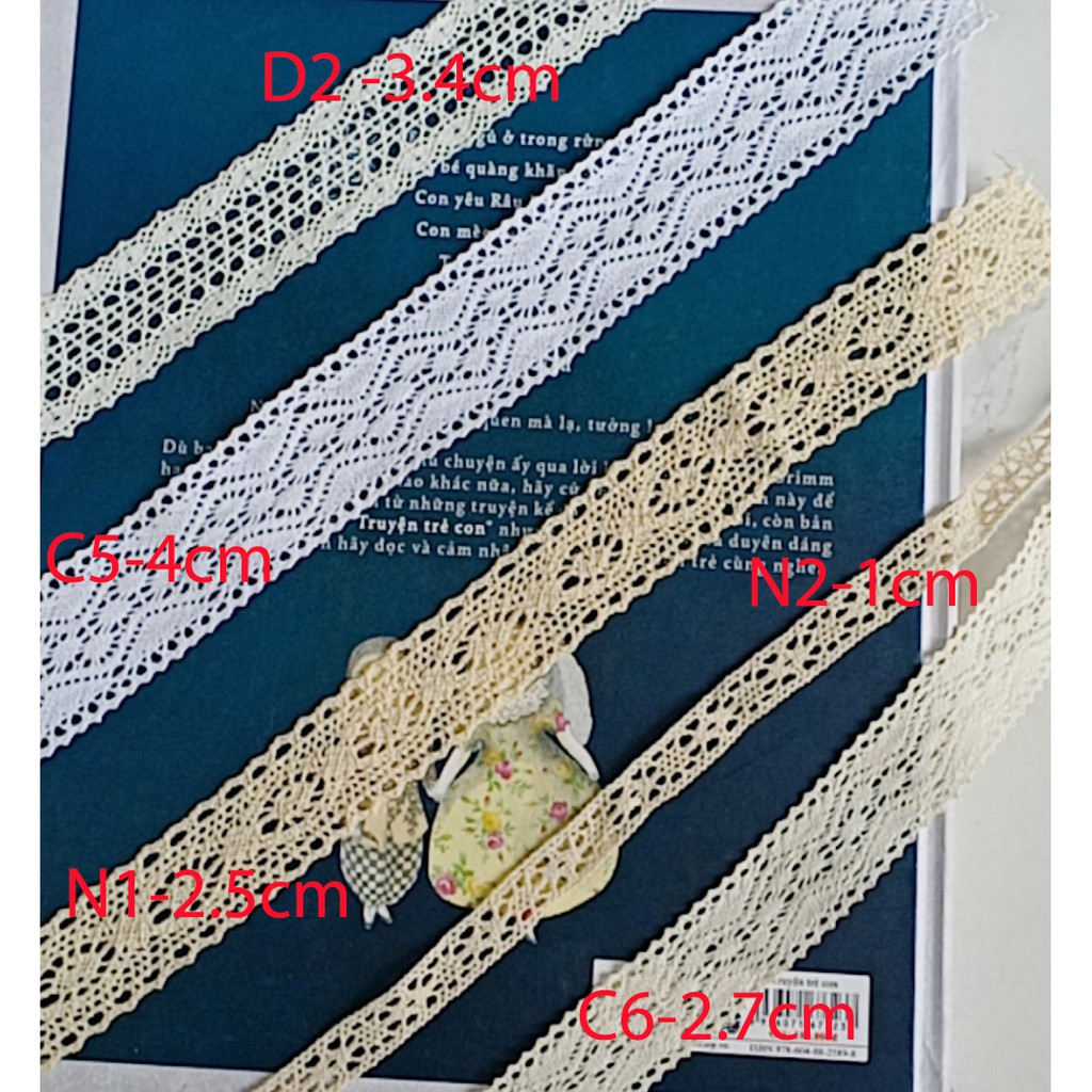 Ruy băng Ren Cotton lưới mẫu D2 C5 C6 N1 N2 5k/mét
