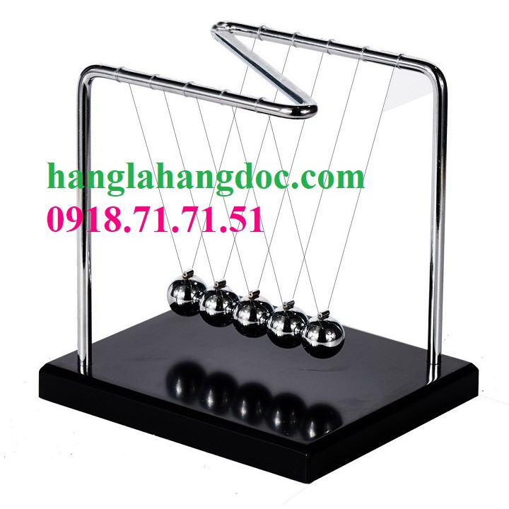 Con lắc Newton chữ Z đế gỗ, khung thép cỡ lớn (18x12x18cm)