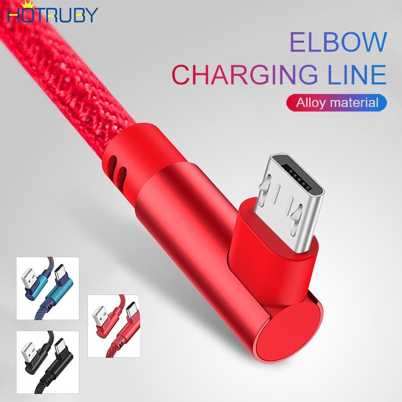 Dây sạc đầu Micro USB góc 90 độ dài 1m nhiều màu tiện dụng