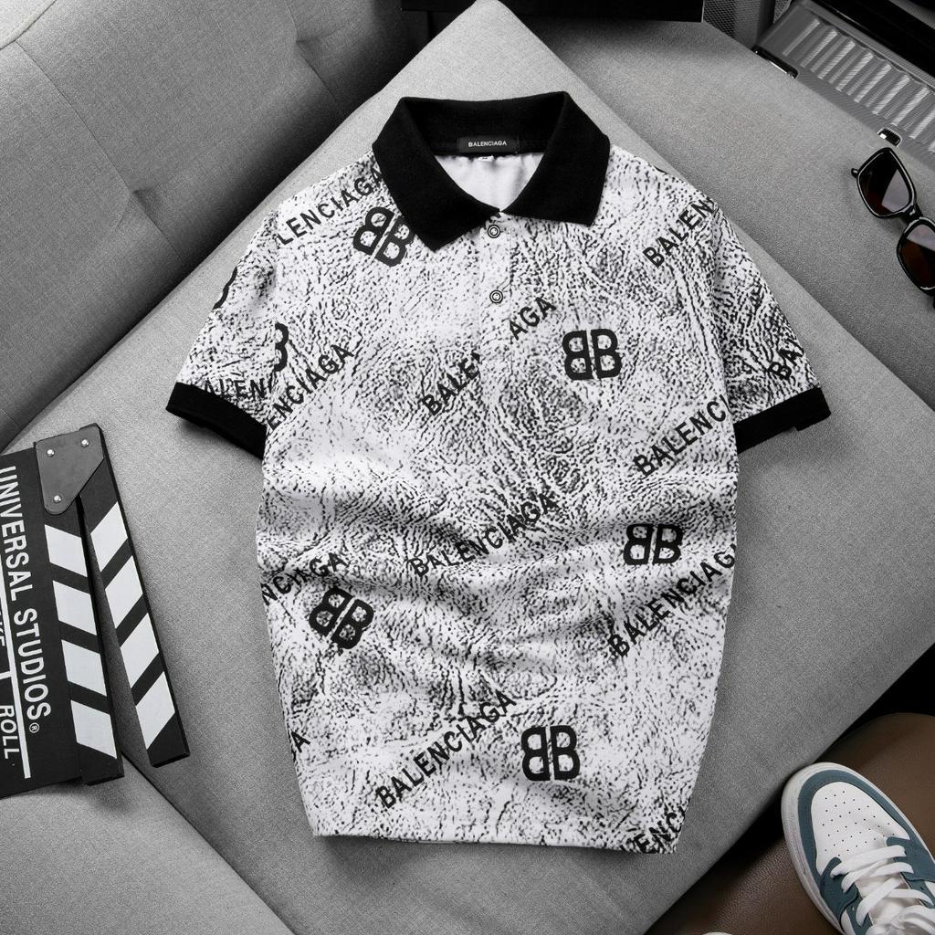 Áo phông nam vải cotton 100% có cổ tay ngắn mặc hè thoải mái thoáng mát