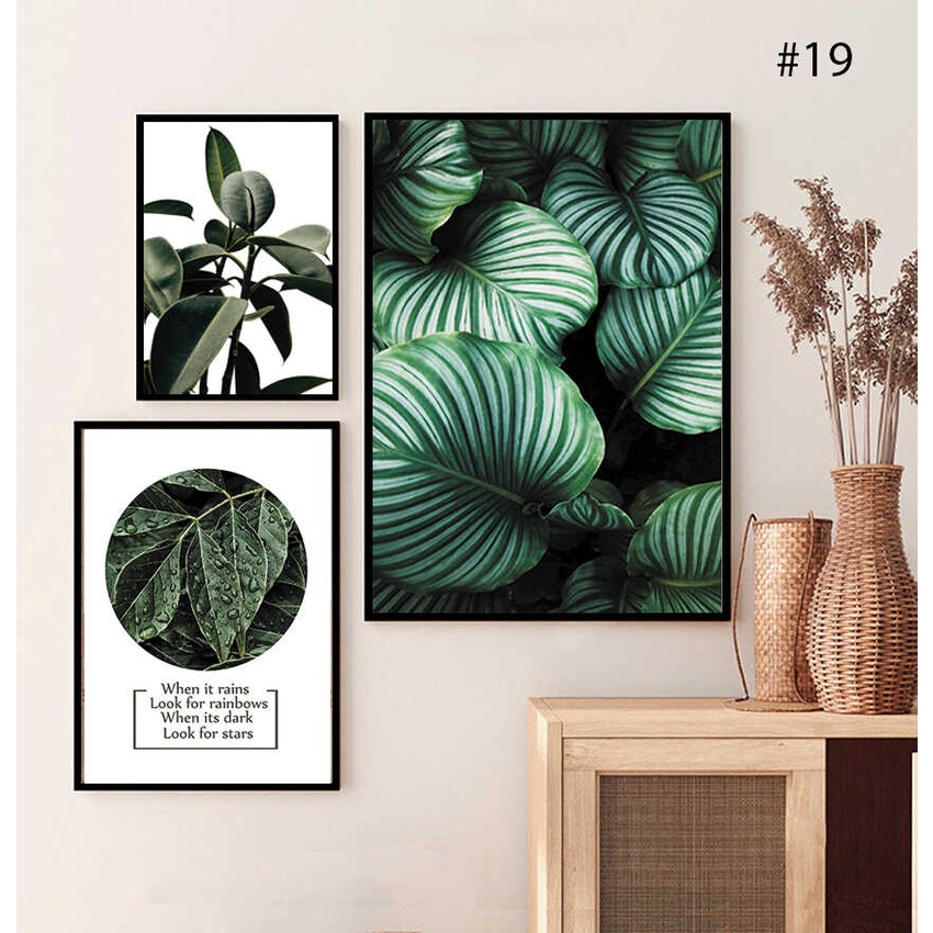 Bộ 3 tranh decor hiện đại dán tường chất liệu foam 5mm chống nước, kích thước 30x40, 20x30 và 16x22cm