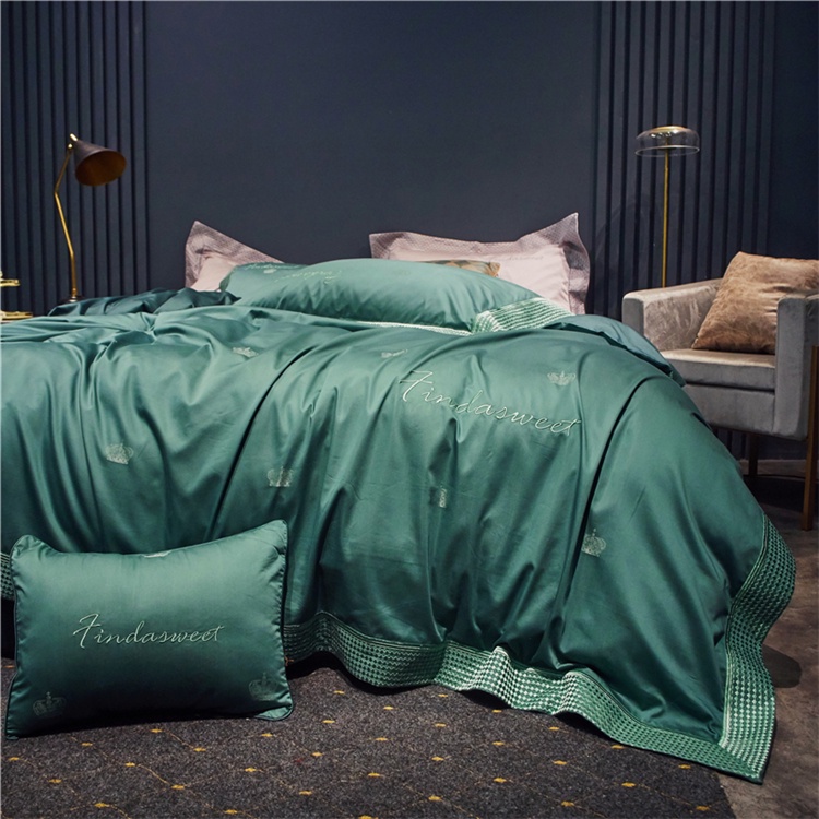 1732223 Bộ chăn ga gối cho giường 150-180*200cm 4CT cotton 60S cao cấp hàng nhập- Bộ chăn ga cưới