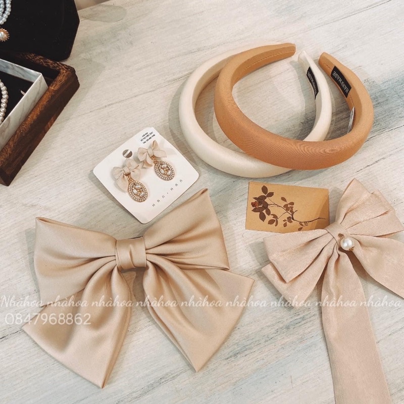 Kẹp Tóc Nơ Vải Lụa Cao Cấp - Chính Hãng NHÀ HOA