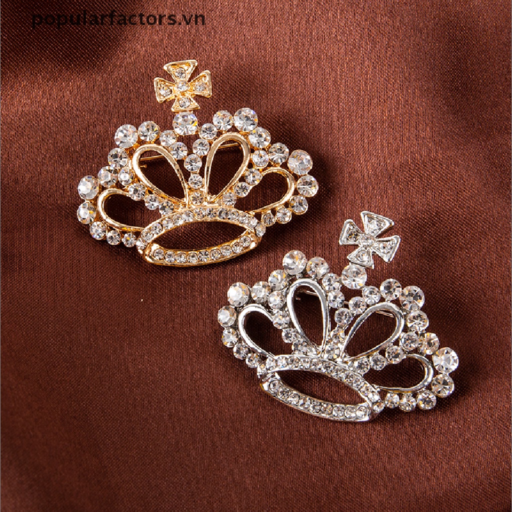 Ghim Cài Áo Hình Vương Miện Đính Đá Thời Trang