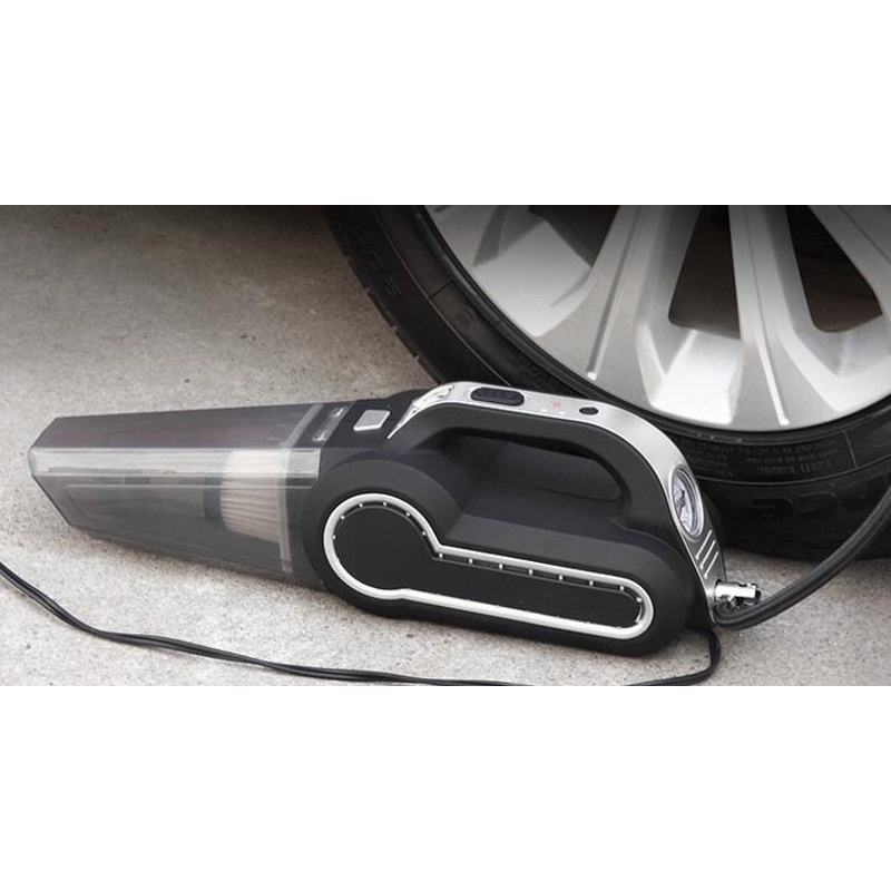 Máy Hút Bụi Ô Tô Cao Cấp-Máy hút bụi Ô Tô Đa Năng kèm bơm lốp 4 in 1-Hút Bụi,Bơm Lốp,Đo Áp Suất Lốp,Đèn Pin Chiếu Sáng