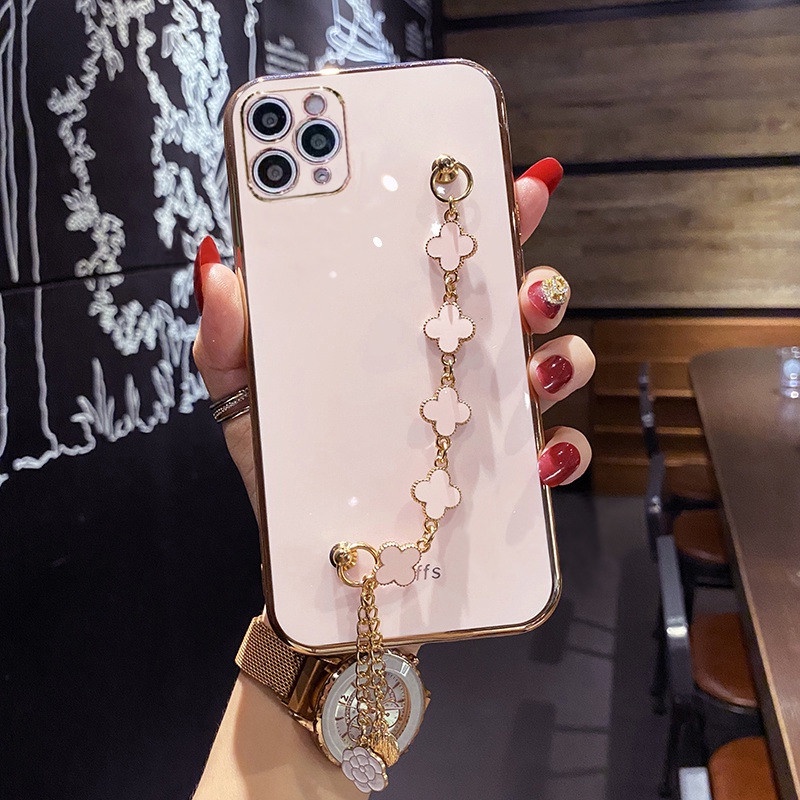 Ốp Điện Thoại Silicon Mềm Họa Tiết Cỏ Bốn Lá Cho OPPO Reno 7 Reno6 6Z 5G Reno5 Reno4 Reno3 2F A83 A91 F11 F9 A31