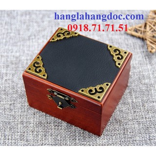 Hộp nhạc dây cót bằng gỗ sồi dạng rương cổ điển, siêu sang trọng & tinh tế