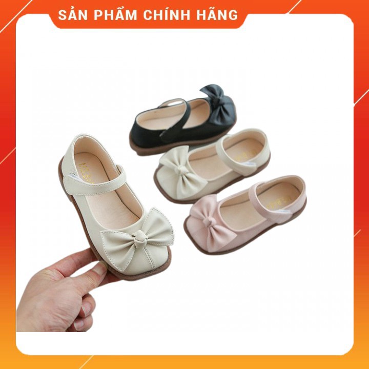 Giày  búp bê cho bé giày cho bé đế mềm,Giày bít quai dán và gắn nơ dễ thương Hàng Chính Hãng MGbay MSP V679