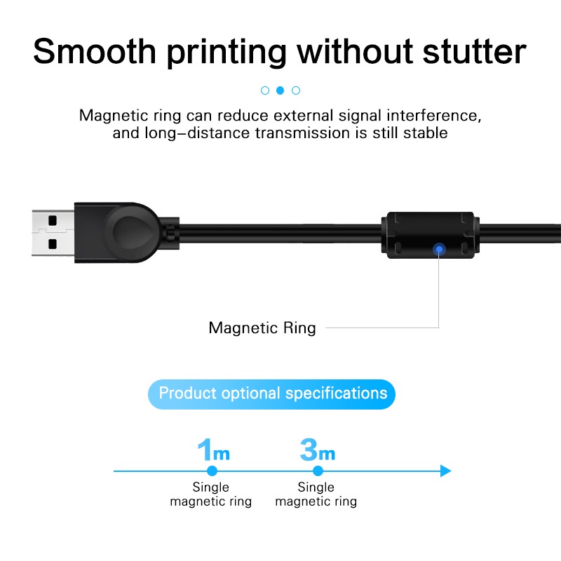 Dây Cáp Truyền Dữ Liệu Tốc Độ Cao Usb 2.0 Cho Máy In Epson Hp Canon 1m 3m