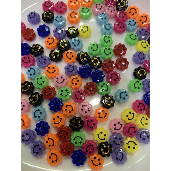 Set 30 hạt nhựa mặt cưòi sức xỏ DIY handmade xâu vòng bền đẹp tiện lợi