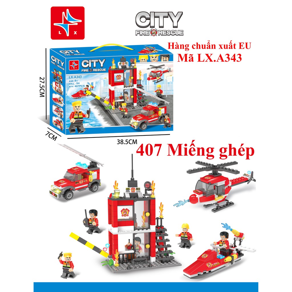 Lắp ráp Ghép Hình CẢNH SẮT CỨU HỎA 788PCS SP627