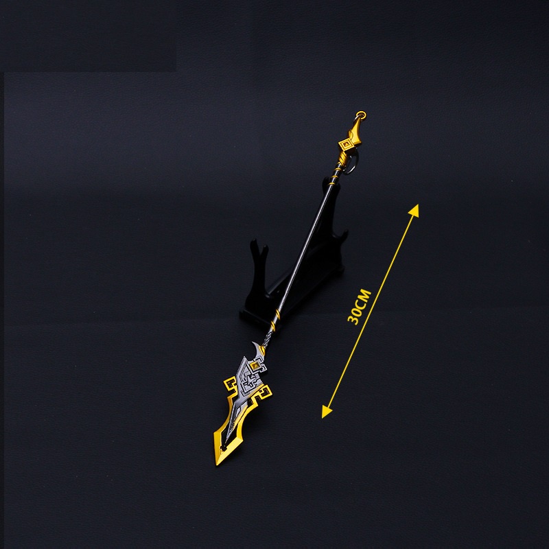 Mô hình móc khóa Giáo Nịnh Thần Genshin Impact Trấn Zhongli  22-29cm