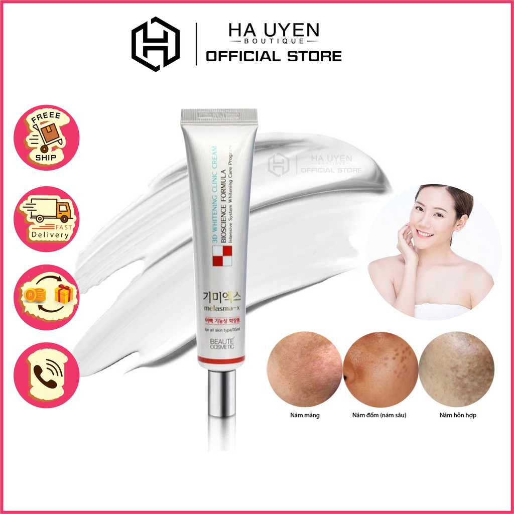 Kem Nám Tàn Nhang Dưỡng Trắng Melasma-X 3D Whitening Clinic Cream 35ml Hàn Quốc