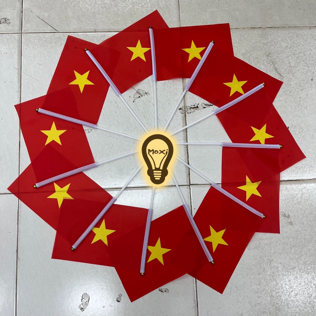 Đèn LED NĂNG LƯỢNG MẶT TRỜI Lá cờ tổ quốc trang trí DECOR ngoài trời sân vườn , ban công, lễ tết, hội nghị MOXI.