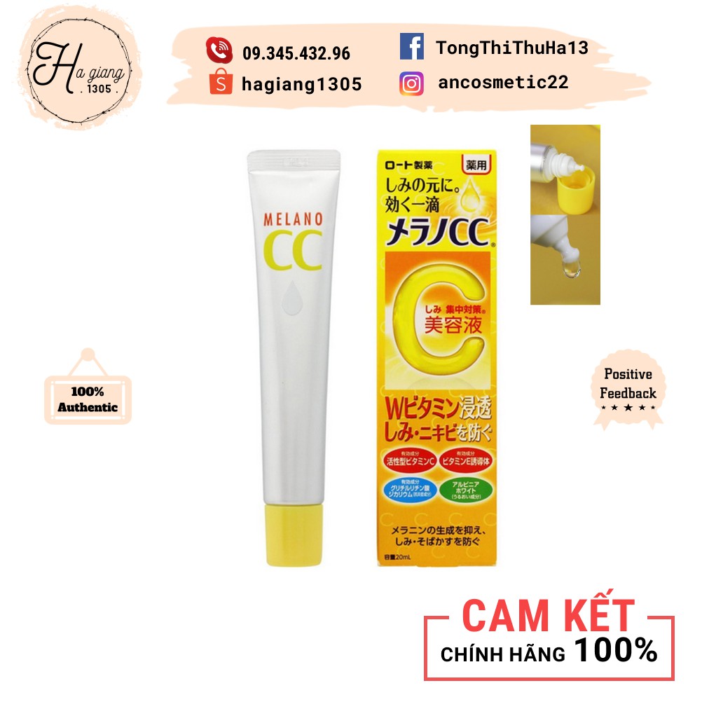 Serum Trắng Da CC Melano 20ml Nhật Bản,Tinh chất dưỡng da Vitamin C Melano CC Rohto