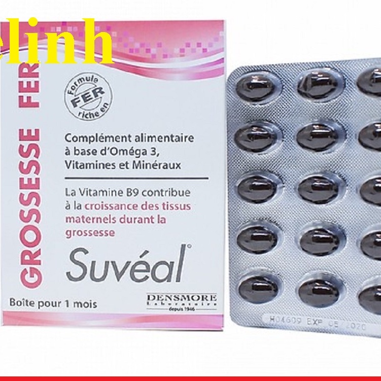 grossesse fer bổ bà bầu suveal (pháp) hộp 30viên date mới