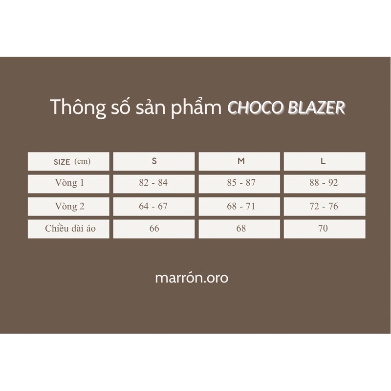 Áo khoác cộc tay CHOCO BLAZER by Marron oro | BigBuy360 - bigbuy360.vn