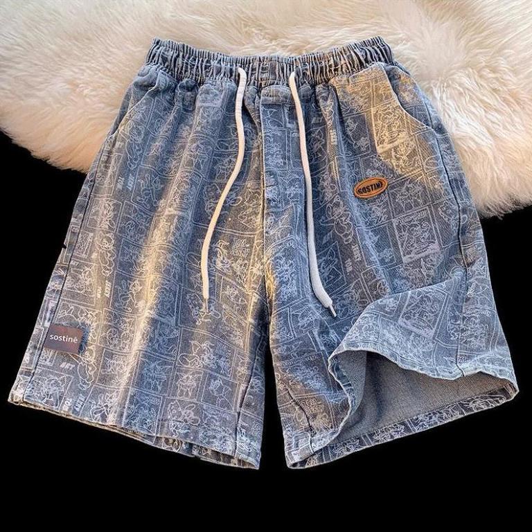 Quần Short Denim Mỏng Dáng Rộng Cỡ Lớn Thời Trang Trẻ Trung Cho Nam