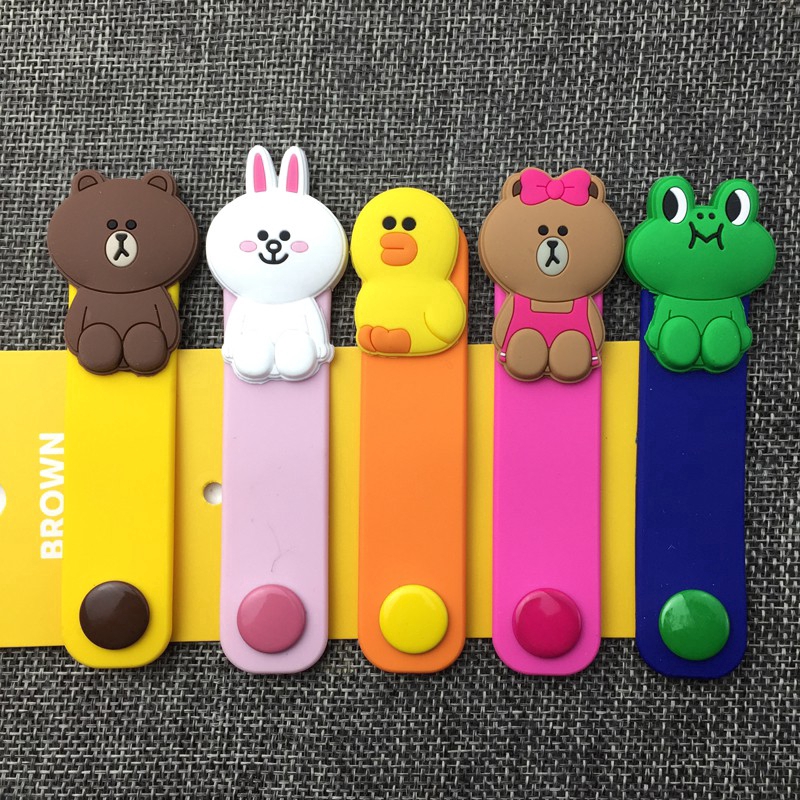 Phụ kiện dây quấn bảo vệ cáp và tai nghe hình hoạt hình xinh xắn