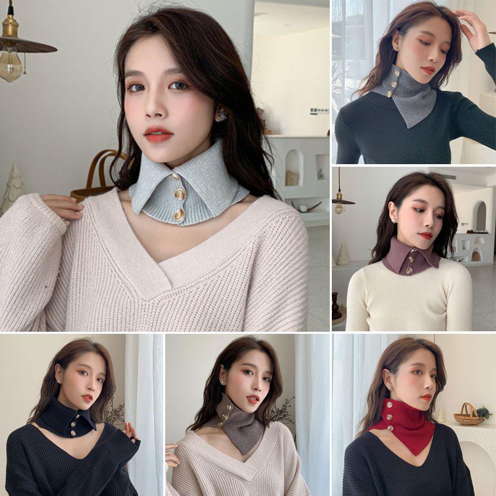 MELODG Cổ Áo Rời Giữ Ấm Mùa Đông Phong Cách Vintage