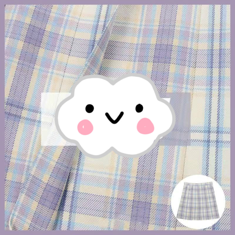 Chân váy xếp ly phong cách đồng phục nữ sinh Nhật Bản【Free Bow】