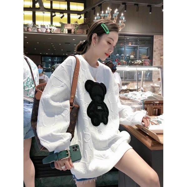 [ Hàng Chuẩn ] Áo nỉ nữ dài tay dập nổi form rộng  freesize 40kg_65kg hot hít đẹp xuất sắc ( kèm ảnh thật) | BigBuy360 - bigbuy360.vn